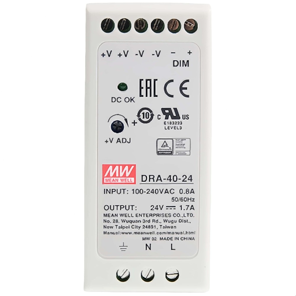 DRA-40-24 支持1~10Vdc/PWM 信號(hào) / 電阻三種方式調(diào)整輸出電流