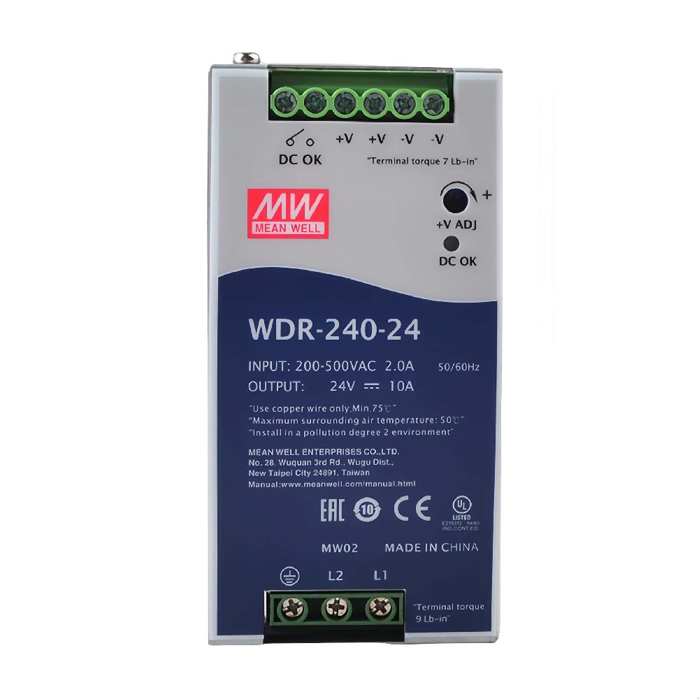 WDR-240-24  240W 單組輸出導(dǎo)軌型工業(yè)電源