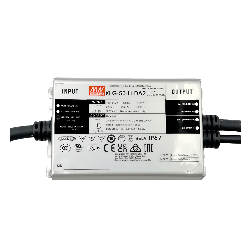 XLG-50-L-DA2  50W 恒功率模式的 DALI-2 LED 驅(qū)動電源