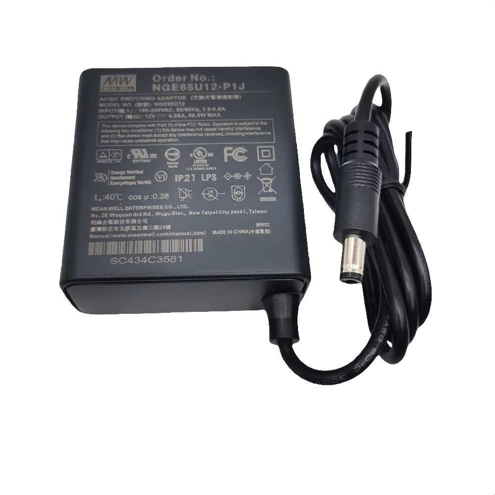 NGE6505-P1J  65W AC-DC 高可靠壁掛式綠能適配器