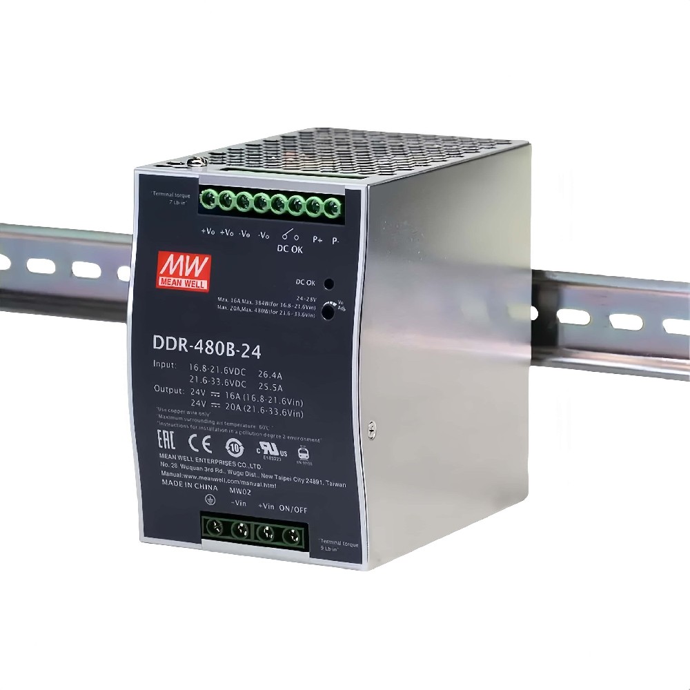 DDR-480C-24 480W 導(dǎo)軌型 DC-DC 轉(zhuǎn)換器